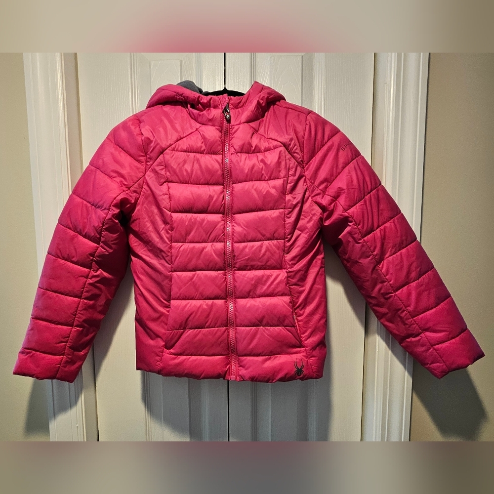Spyder Girls Clara Short Puffer Jacket Size Medium in Pink